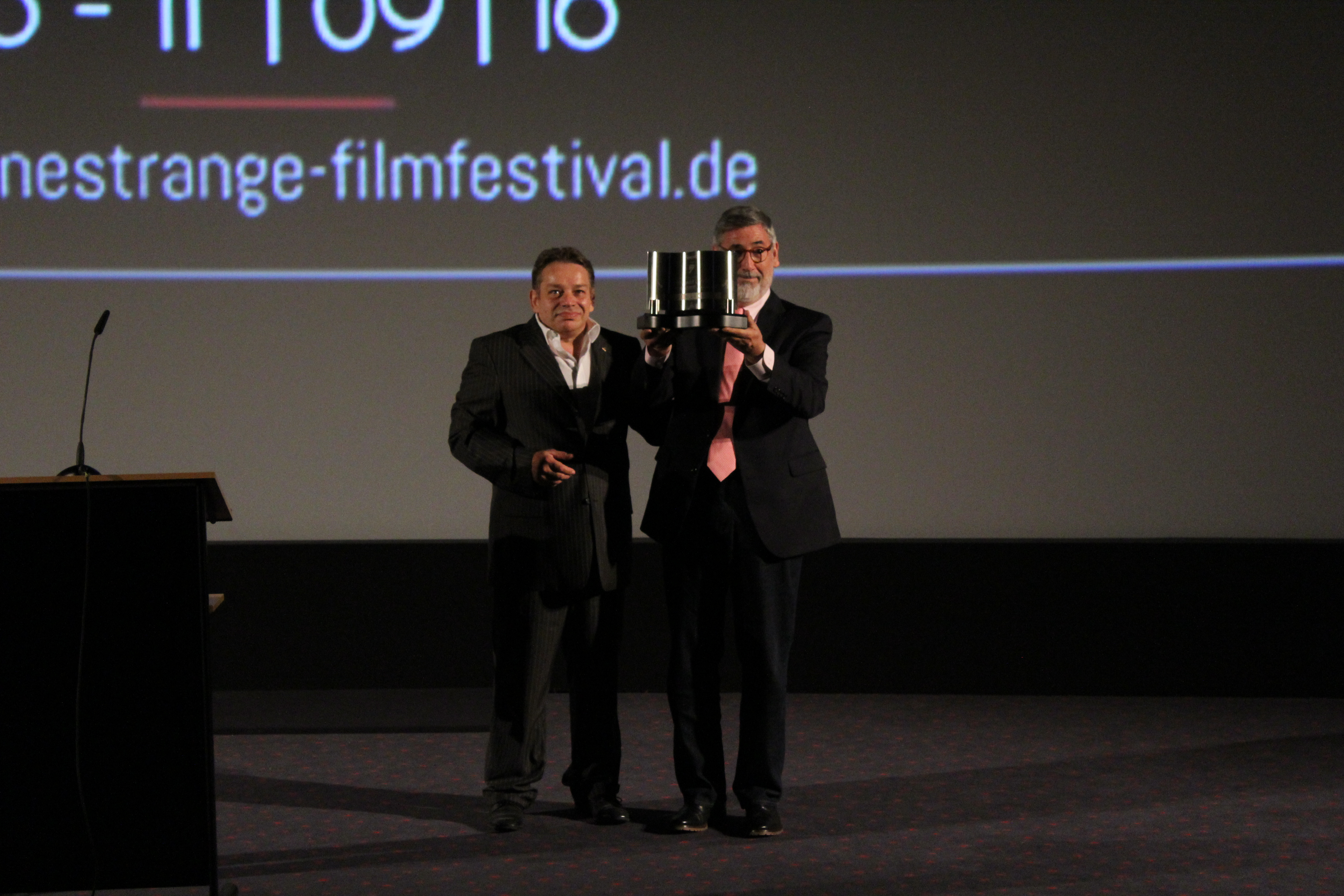 John Landis bei der Übergabe des Cinestrange-Awards